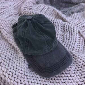 dark green denim cap